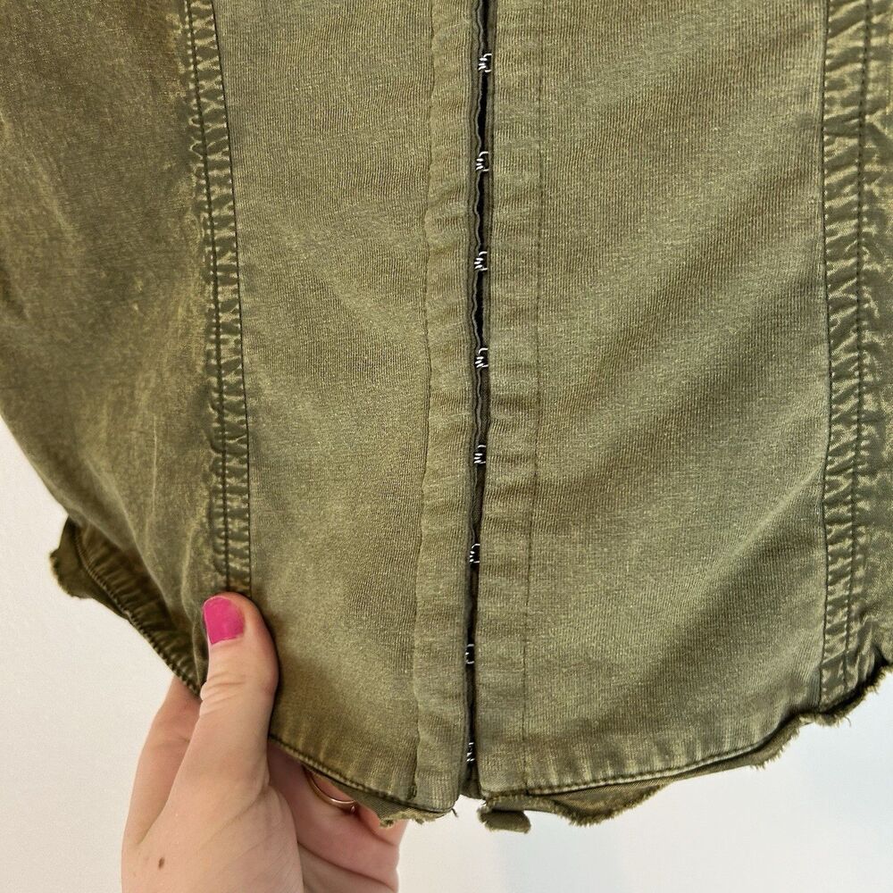 Free People M Just A Minute Green Tube Top Strapless Hook Eye Corset Festival - Picture 4 of 7